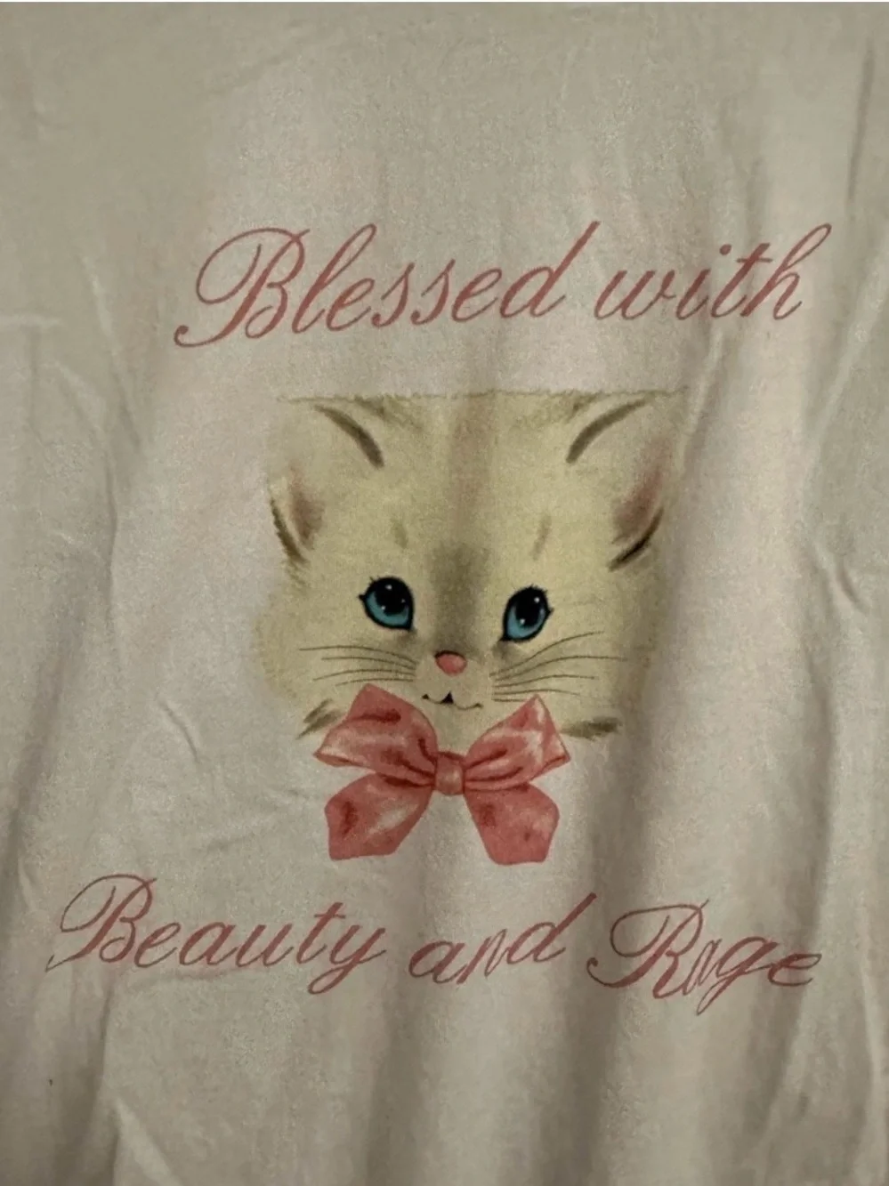 Women’s Pink Cat Graphic Tee with Bow - Cute Short Sleeve Top - Picture 1 of 3